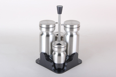 Набор для специй 4пр. нерж стекло пластик