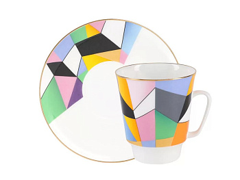 Чашка с блюдцем 165мл "Движение" ф.Майская костяной фарфор