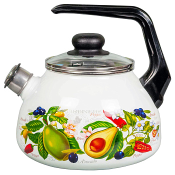 Чайник эмал  2л Авокадо со свистком