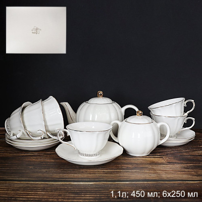 Сервиз чайный 14пр 250мл на ножке со стразами