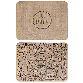 Коврик для сушки посуды 40x30см искусственный лен резина