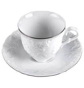 Пара кофейная  100мл  "Рококо Узор+Платина" Пара кофейная  100мл  "Рококо Узор+Платина"