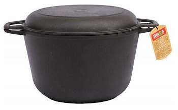 Кастрюля чугунная 4л 22см с чуг. крышкой-сковородой  0204 (2) Кастрюля чугунная 4л 22см с чуг. крышкой-сковородой  0204 (2)