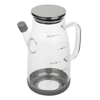 Кувшин для масла уксуса 600мл стекло силикон металл пластик