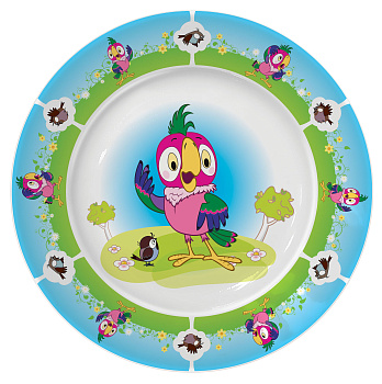 Тарелка  200мм фарфор "Попугай Кеша"