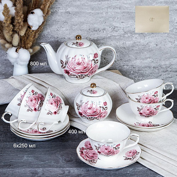 Сервиз чайный 14пр. 250мл  чайник 800мл сах. 400мл