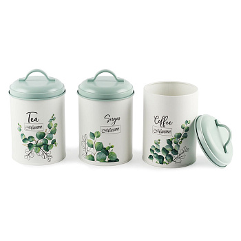 Набор 3 ёмкости “Эвкалипт” 11.8*18.8см метал