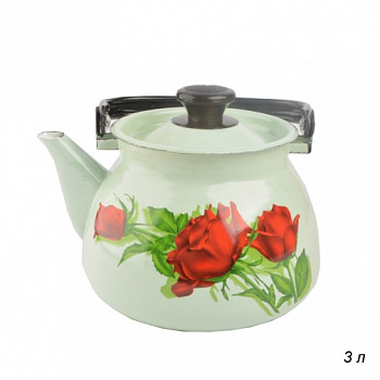 Чайник эм. с рис. 3л сфер.  салатовый Чайник эм. с рис. 3л сфер.  салатовый