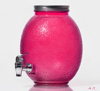 Диспенсер для напитков «Фреш» 4л 21х16х24см   розовый