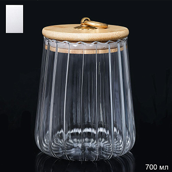 Банка бамбуковая крышка рифленая 700мл