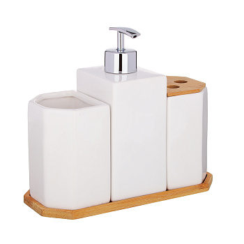 Набор для ванной 4пр. "Кокосовый рай" керамика 2 цвета