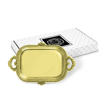 Поднос для пирожного без рисунка  латунный 190*130*5мм Поднос для пирожного без рисунка  латунный 190*130*5мм