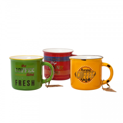 Кружка ENAMEL STYLE 360мл 3цв.