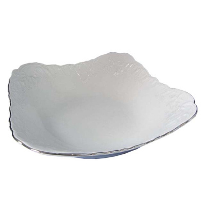 Салатник прямоуг. 24см "Рококо Узор+Платина"