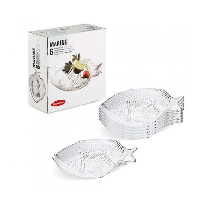 Набор тарелок РЫБКА средн. 26х21см  4+2