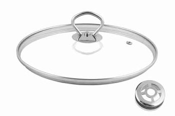 Крышка стекл. 28см с пароотв. и мет. ручкой Крышка стекл. 28см с пароотв. и мет. ручкой