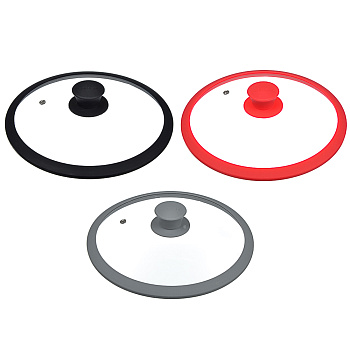 Крышка стеклянная с силиконовым ободом 24см Крышка стеклянная с силиконовым ободом 24см