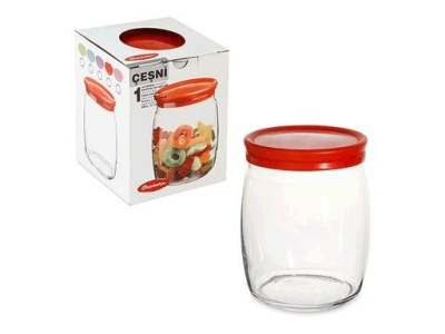 Банка ЧЕШНИ 0.94л с цветн. пласт.крышкой