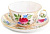 Чашка с блюдцем "тюльп.Золотые травки" 220мл твердый фарфор Чашка с блюдцем "тюльп.Золотые травки" 220мл твердый фарфор