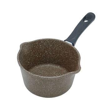 Ковш литой Повар Люкс "Классич. каменная" корич. камень 16см 1.5л с двумя носиками Ковш литой Повар Люкс "Классич. каменная" корич. камень 16см 1.5л с двумя носиками