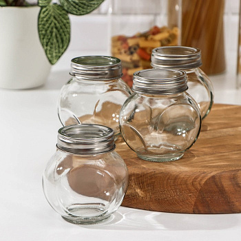 Набор банок для сыпучих продуктов «Классика» 200мл 4шт