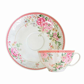 Пара чайная  275мл "Цветочный вальс" ф.Белый лебедь