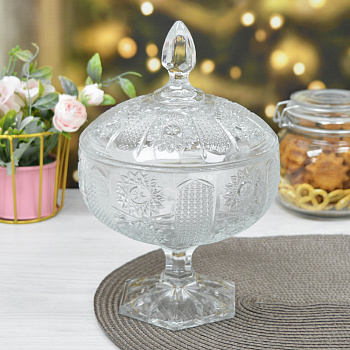 Ваза на ножке 960мл d16 h25см