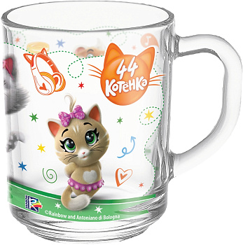 Кружка 200мл  стекло "44 котёнка"