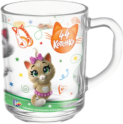 Кружка 200мл  стекло "44 котёнка"