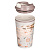 Термостакан с клапаном и декором "карта" 350мл светло-бежевый
