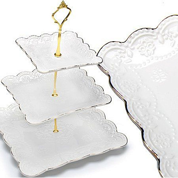 Конфетница керам. 3х ярус. ЭЛИС 15-20-26см