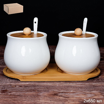 Набор для специй 2пр. 650мл на подставке с ложкой