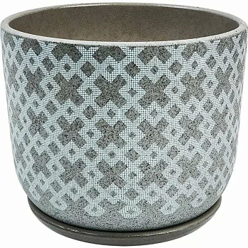 Горшок для цветов "Кросс"  серый бук №3  2.9л 19см