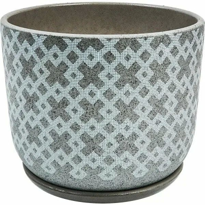 Горшок для цветов "Кросс"  серый бук №3  2.9л 19см