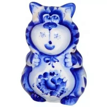 Кот солонка гжель 8.5см