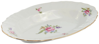 Блюдо овальное глубокое 24см "Мейсенский букет"