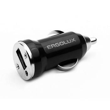 Адаптер автомобильный    1USB 12В 5V/2А LED Черный ELX-CA01P-C02