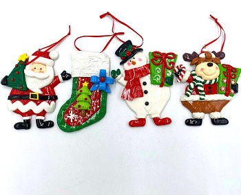 Украшение на елку 12.5см елка пряник носки дедмороз снеговик