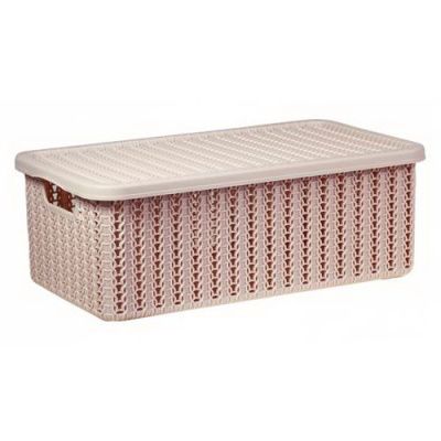 Коробка ВЯЗАНИЕ 6л с крышкой Чайная роза  125x195x350