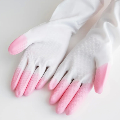 Перчатки хозяйственные винил S  COMFORT and CARE усиленная зона пальцев ПВХ