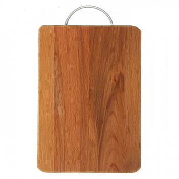 Доска раздел. буковая прямоуг. 300*220*18мм с мет. ручкой