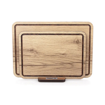 Набор из 2-х разделочных досок на подставке дуб натуральный