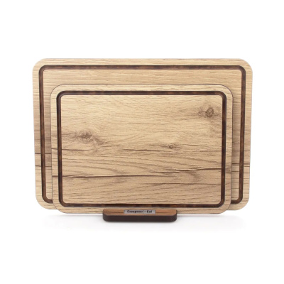 Набор из 2-х разделочных досок на подставке дуб натуральный