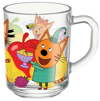 Кружка 200 мл стекл "Три кота фрукты"