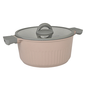 Кастрюля 4.2л стеклянная крышка "Stella cappuccino"