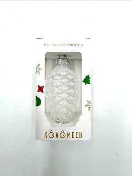 Ёлочное украшение "Шишка в снегу" прозрачная   h8см