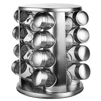 Набор для специй стекло 16шт. на подставке нерж.