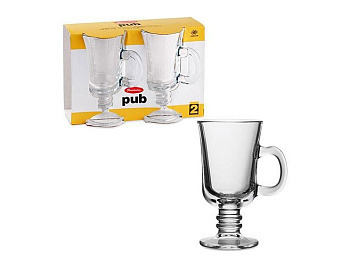 Набор бокалов с ручкой  ИРЛ.КОФЕ 2шт 215мл