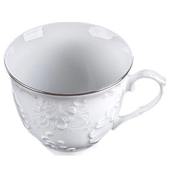 Чашка для завтрака 330мл  ""Рококо Узор+Платина""