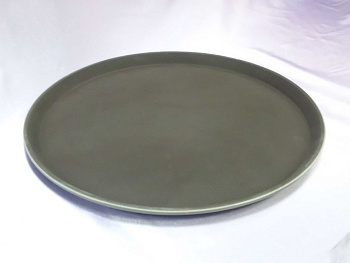 Поднос прорез. круглый 16"40см коричн.